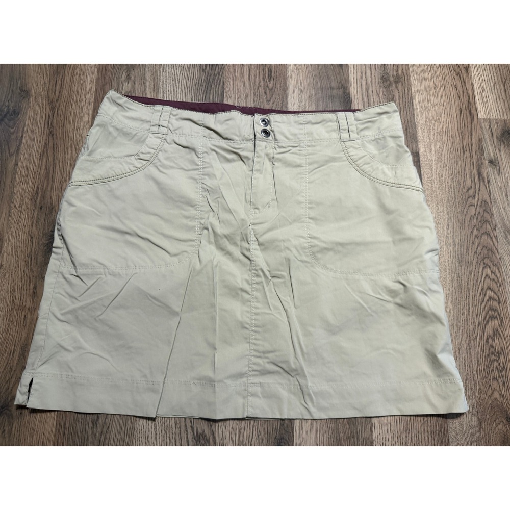 REI Skort Women Size 14 Khaki Tan Nylon Spandex Hiking Outdoor Skirt